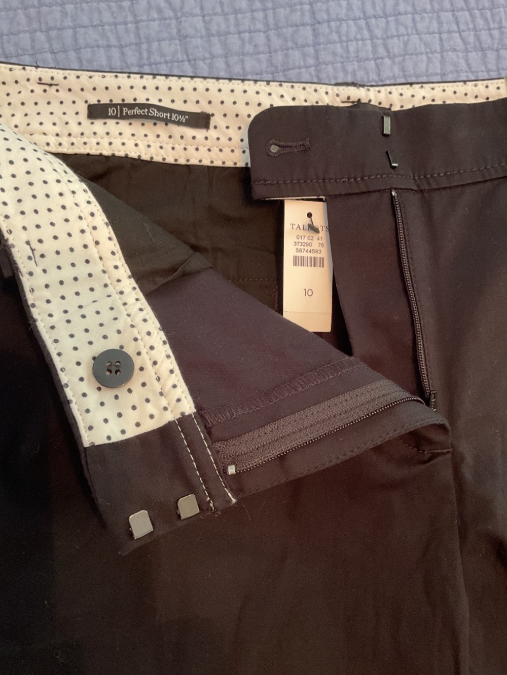 Talbots NWT 60% off! Perfect Short 10 1/2” Length Black Size 10 - Picture 6 of 6